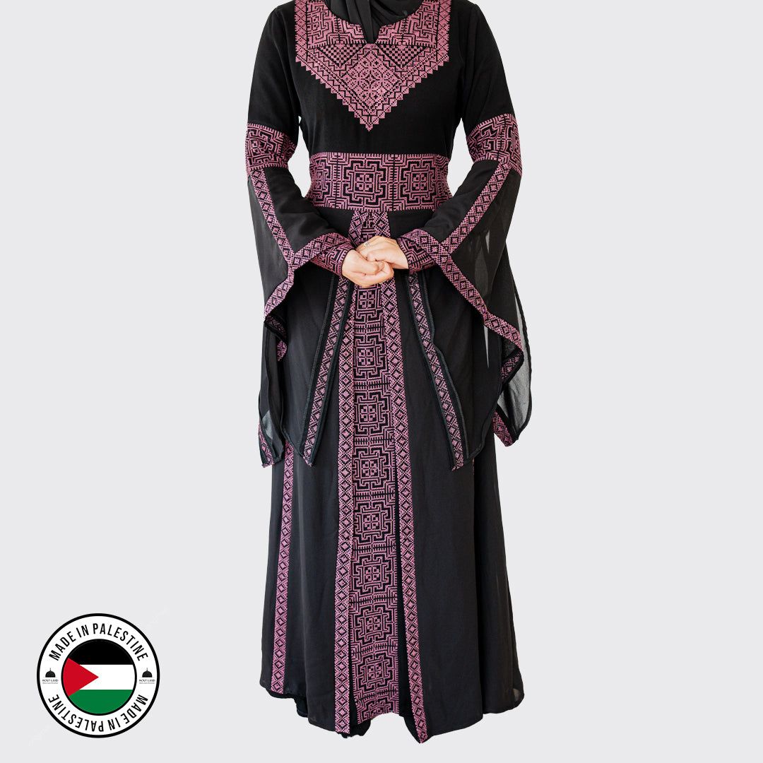 Al Quds Abaya (Black & Purple)