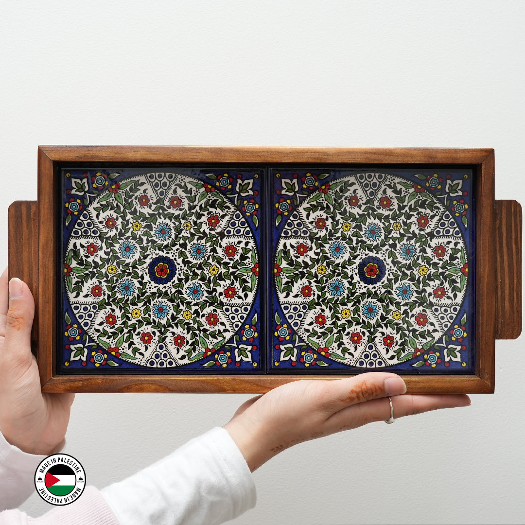 Aliya Multi-Coloured Wooden Tray (15x30 cm)