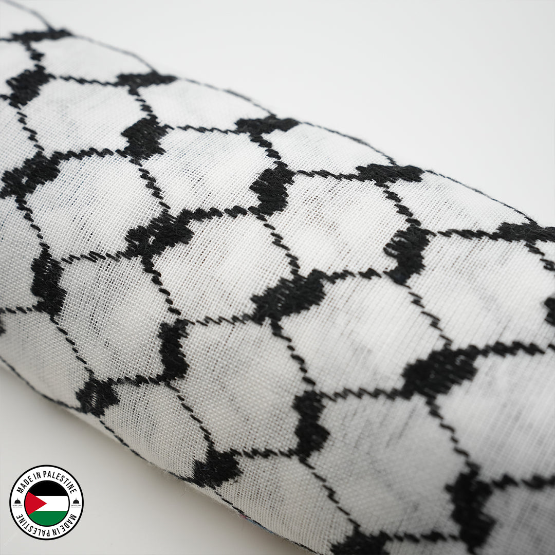 Black & White Hirbawi Kufiya (Kuffiyeh)