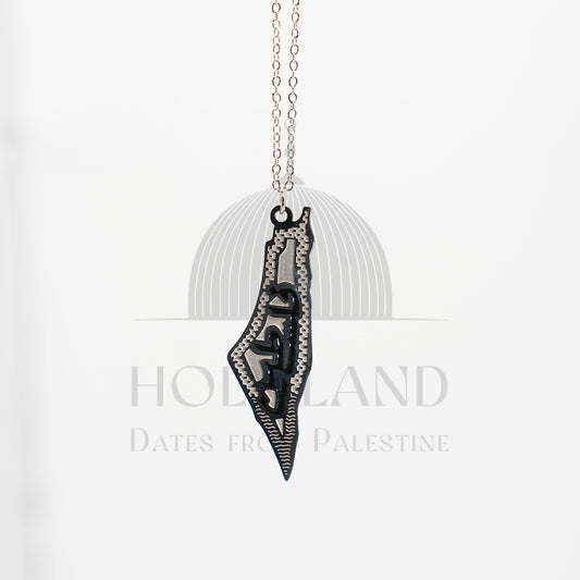 Map of Palestine (Silver) Necklace