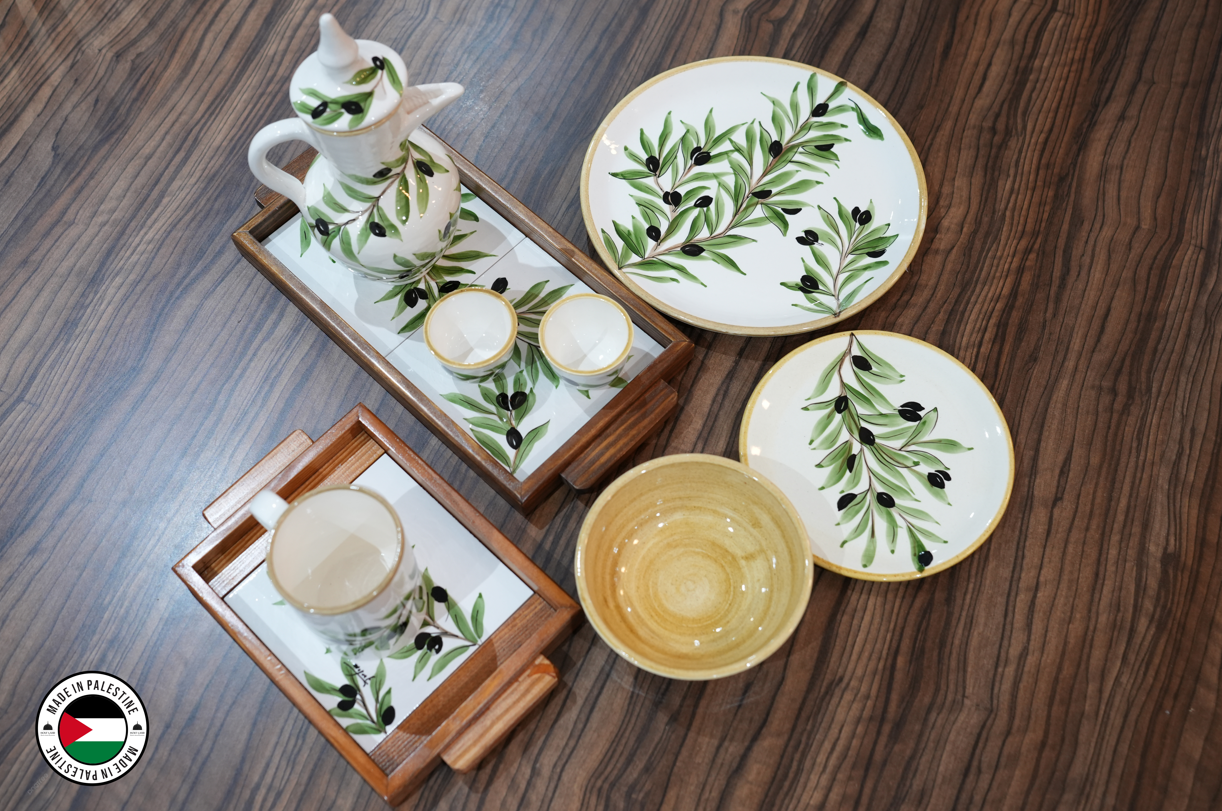 Olive Tree Wooden Tray (15x15cm)