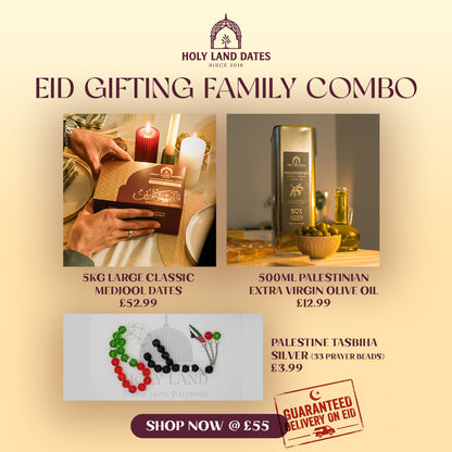 5kg large classic dates + 500ml olive oil + tasbeeh