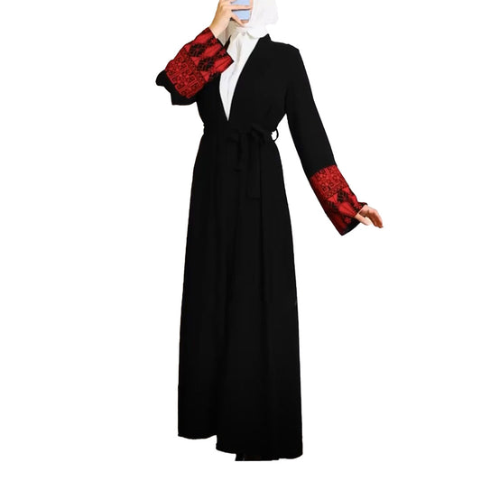 Hebron Abaya (Red & Black)