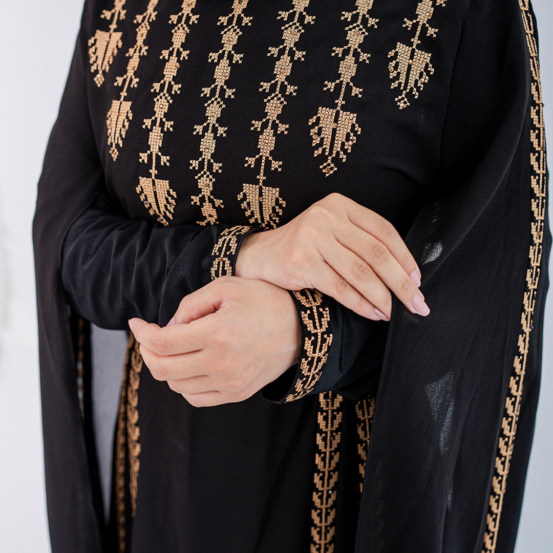 Yaffa Abaya (Black & Gold) - Holy Land Dates Yaffa Abaya (Black & Gold) - Holy Land Dates
