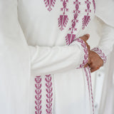 Yaffa Abaya (White & Pink)