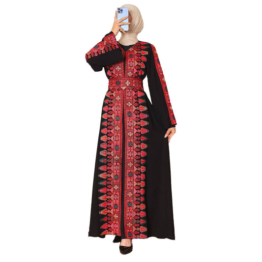 Nablus Abaya (Red & Black)