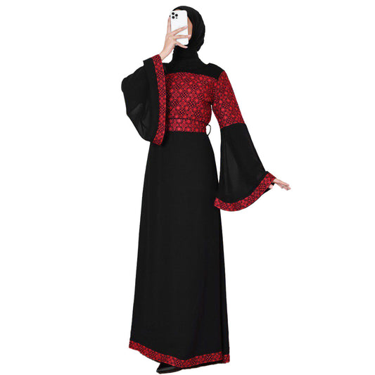 Tulkram Abaya (Red & Black)
