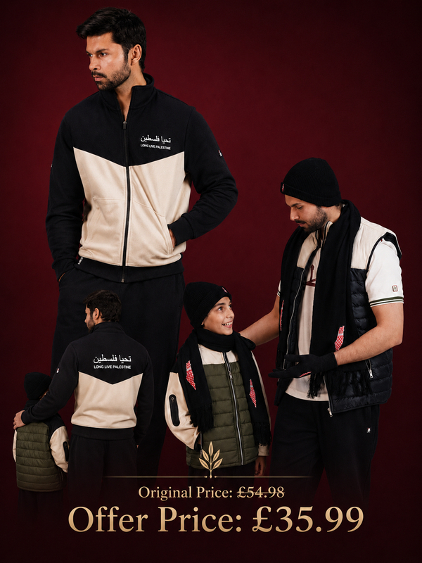 Long Live Palestine Tracksuit Set (XS – 2XL) + Mens Scarf, Gloves, & Beanie Hat Set