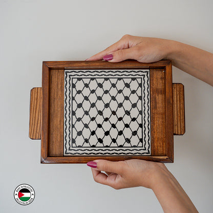Kuffiyeh Pattern Coffee Pot, Coffee Cups & Tray Set