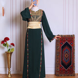 Green tatreez abaya