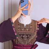 Plum tatreez abaya