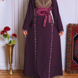 Plum tatreez abaya