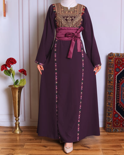 Plum tatreez abaya