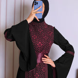 Black/Red Full Tatreez Abaya