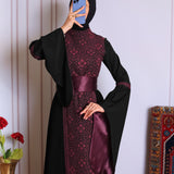 Black/Red Full Tatreez Abaya