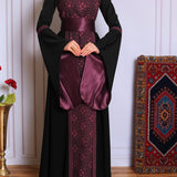Black/Red Full Tatreez Abaya