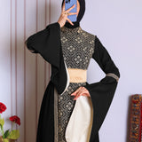 Black/Gold Full Tatreez Abaya