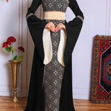Black/Gold Full Tatreez Abaya