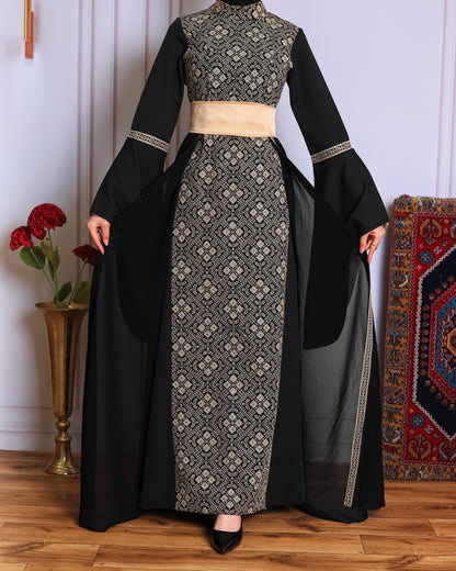 Black/Gold Full Tatreez Abaya