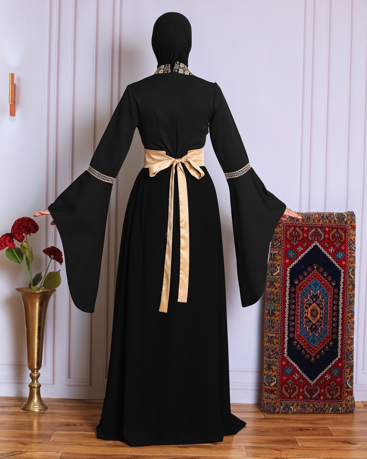Black/Gold Full Tatreez Abaya