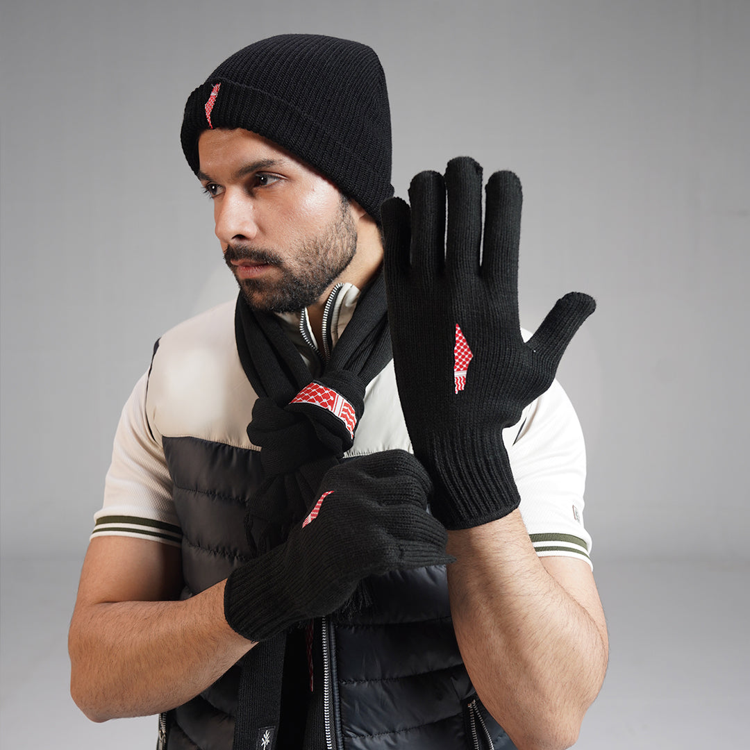 Mens Scarf, Gloves, & Beanie Hat Set