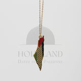 Kuffiyeh Pattern Map (Gold) Necklace