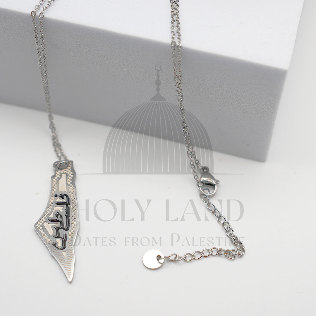 Map of Palestine (Silver) Necklace
