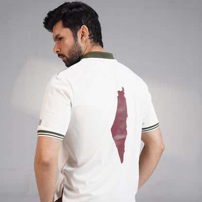 Retro Football Polo – Cream (XS – 2XL)
