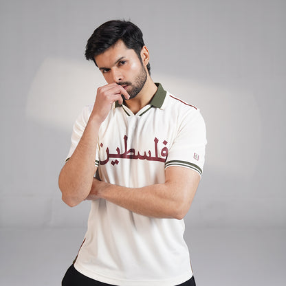 Retro Football Polo – Cream (XS – 2XL)