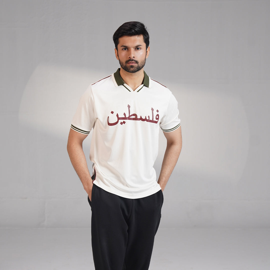 Retro Football Polo – Cream (XS – 2XL)