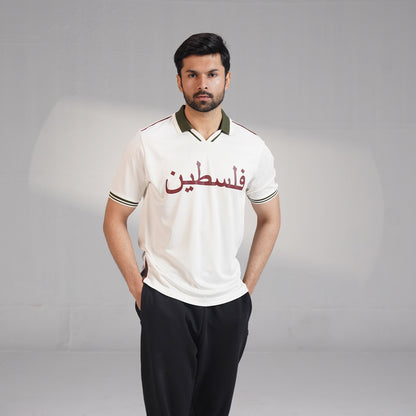 Retro Football Polo – Cream (XS – 2XL)