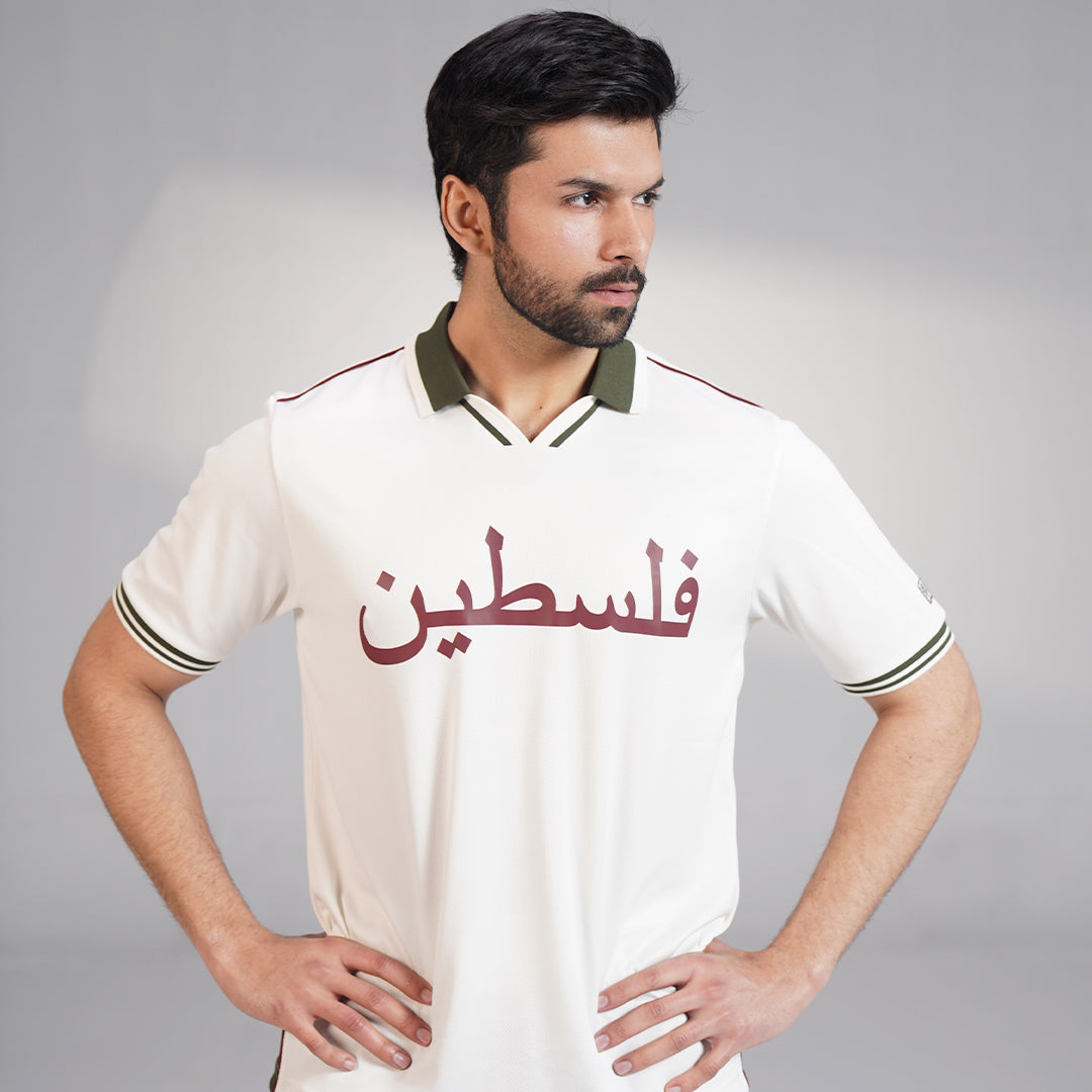 Retro Football Polo – Cream (XS – 2XL)