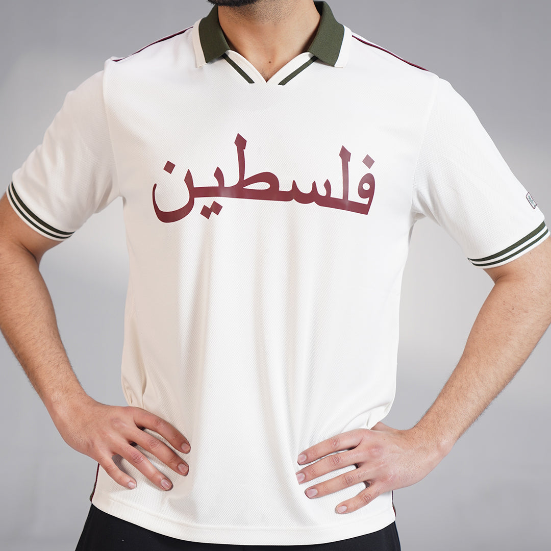 Retro Football Polo – Cream (XS – 2XL)