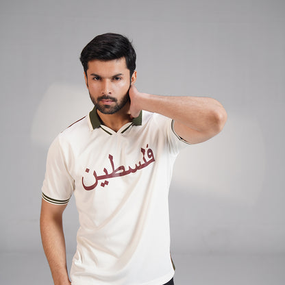 Retro Football Polo – Cream (XS – 2XL)