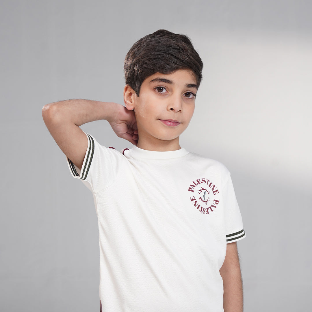 Boys Palestine Tee – Cream (3–16 Years)