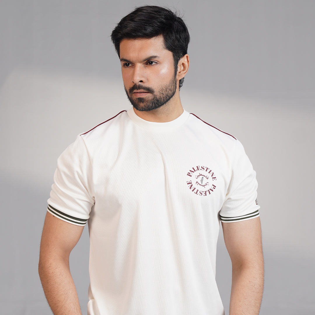 Cream Palestine Script Tee (XS – 2XL)