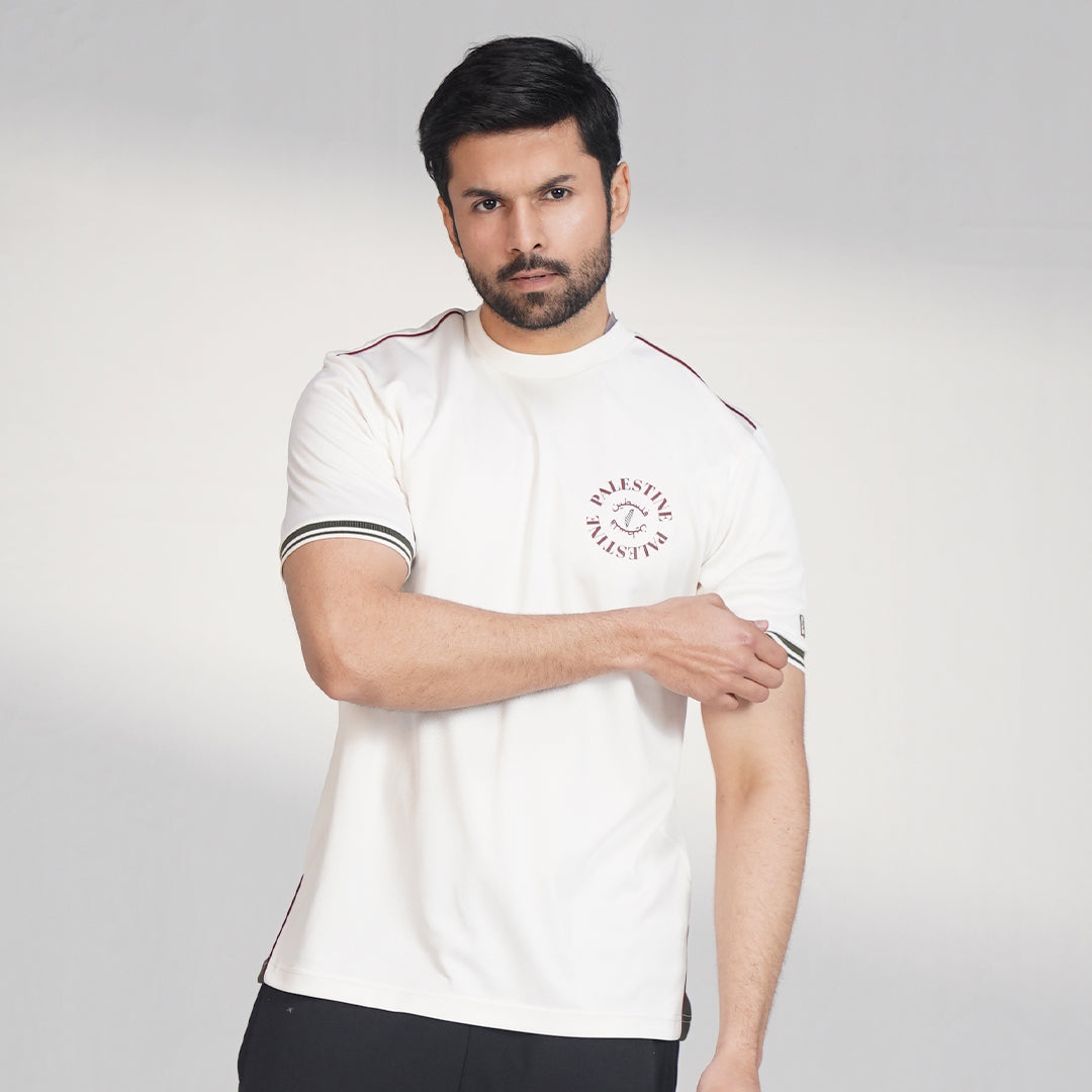 Cream Palestine Script Tee (XS – 2XL)