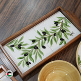 Olive Tree Tray (15x30cm) + Candle