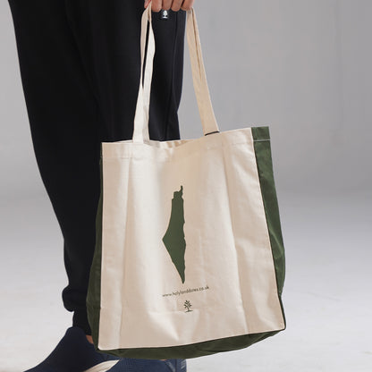 FREE PALESTINE white/green tote bag