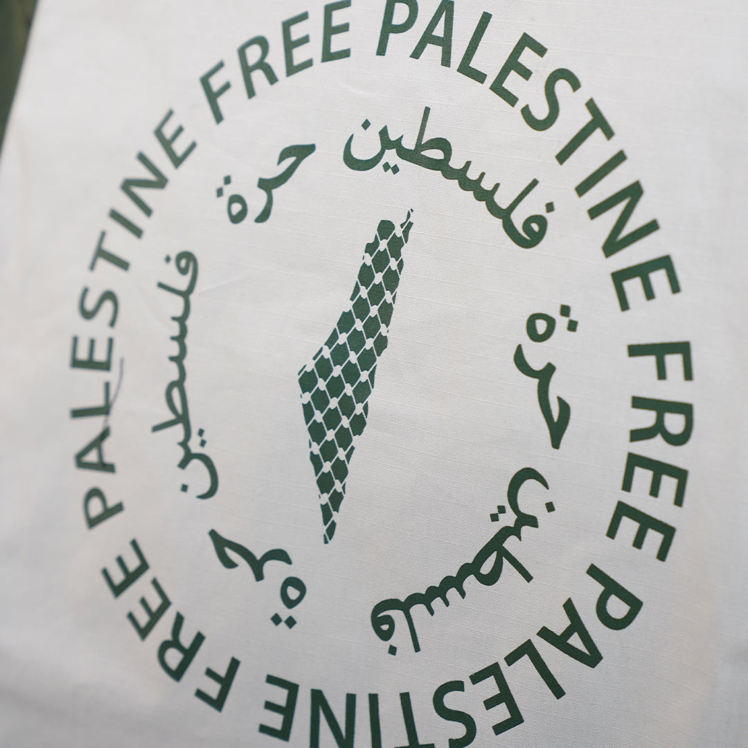 FREE PALESTINE white/green tote bag