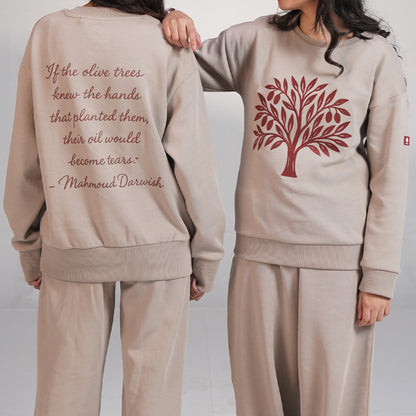 Olive Tree Stone Co-Ord Set (XS-2XL) + Womens Scarf, Gloves, & Beanie Hat Set