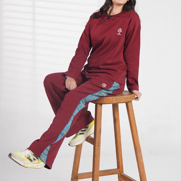 Burgundy Co-Ord Set (XS-2XL) + Womens Scarf, Gloves, & Beanie Hat Set