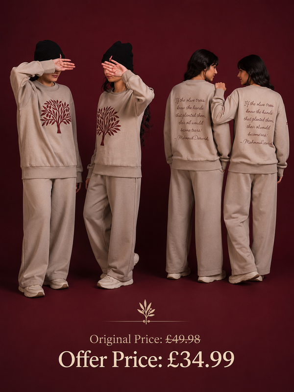 Olive Tree Stone Co-Ord Set (3-16 years) +  Womens Scarf, Gloves, & Beanie Hat Set
